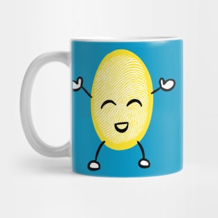 Happy Jumping Yellow Thumb Print Mug